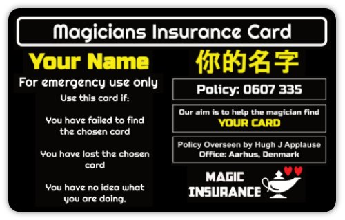 Magicians Insurance Cards