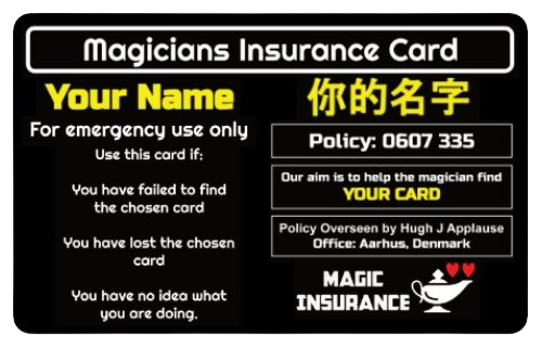 Magicians Insurance Cards